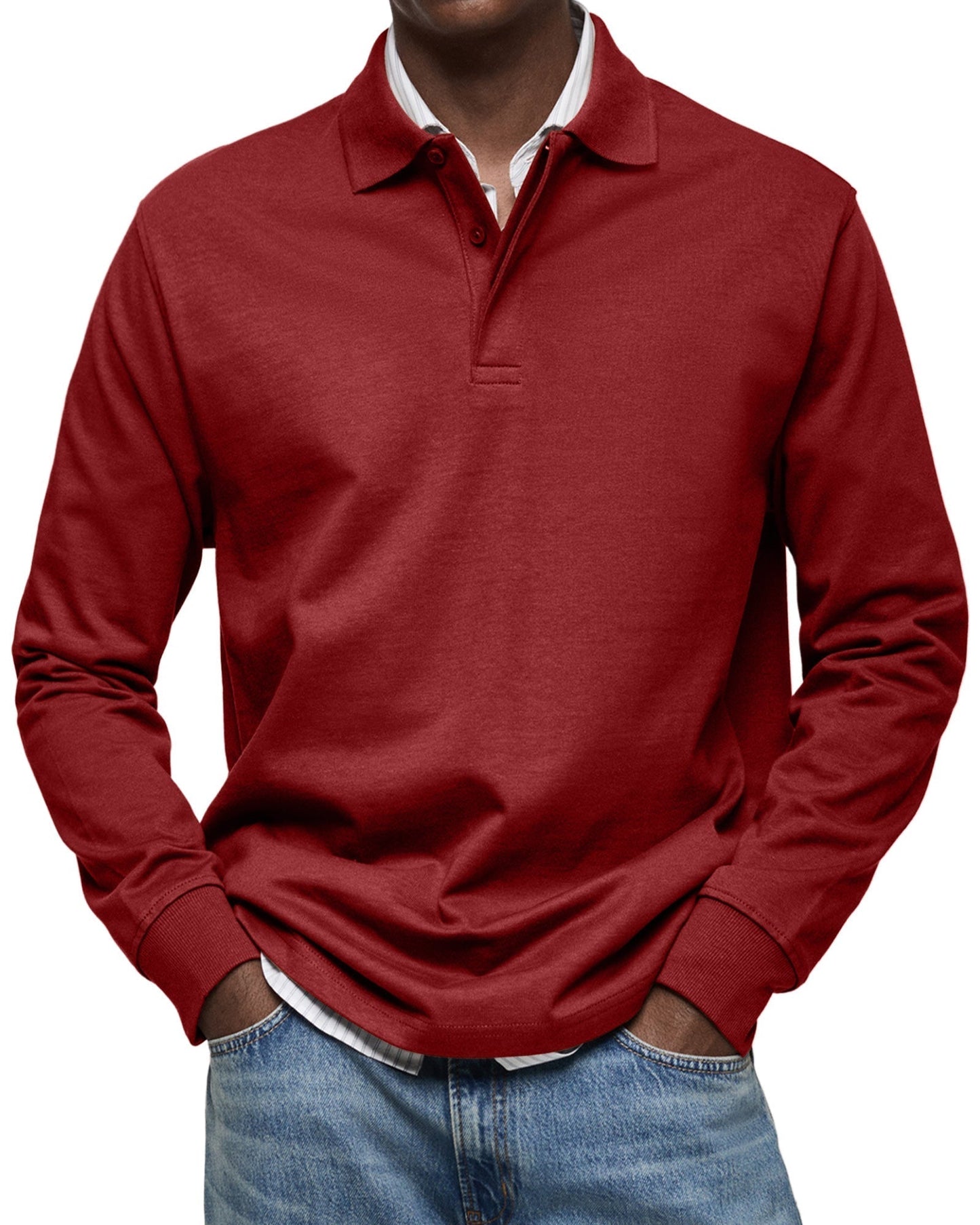 Lange Mouw Polo met Verfijnde Uitstraling