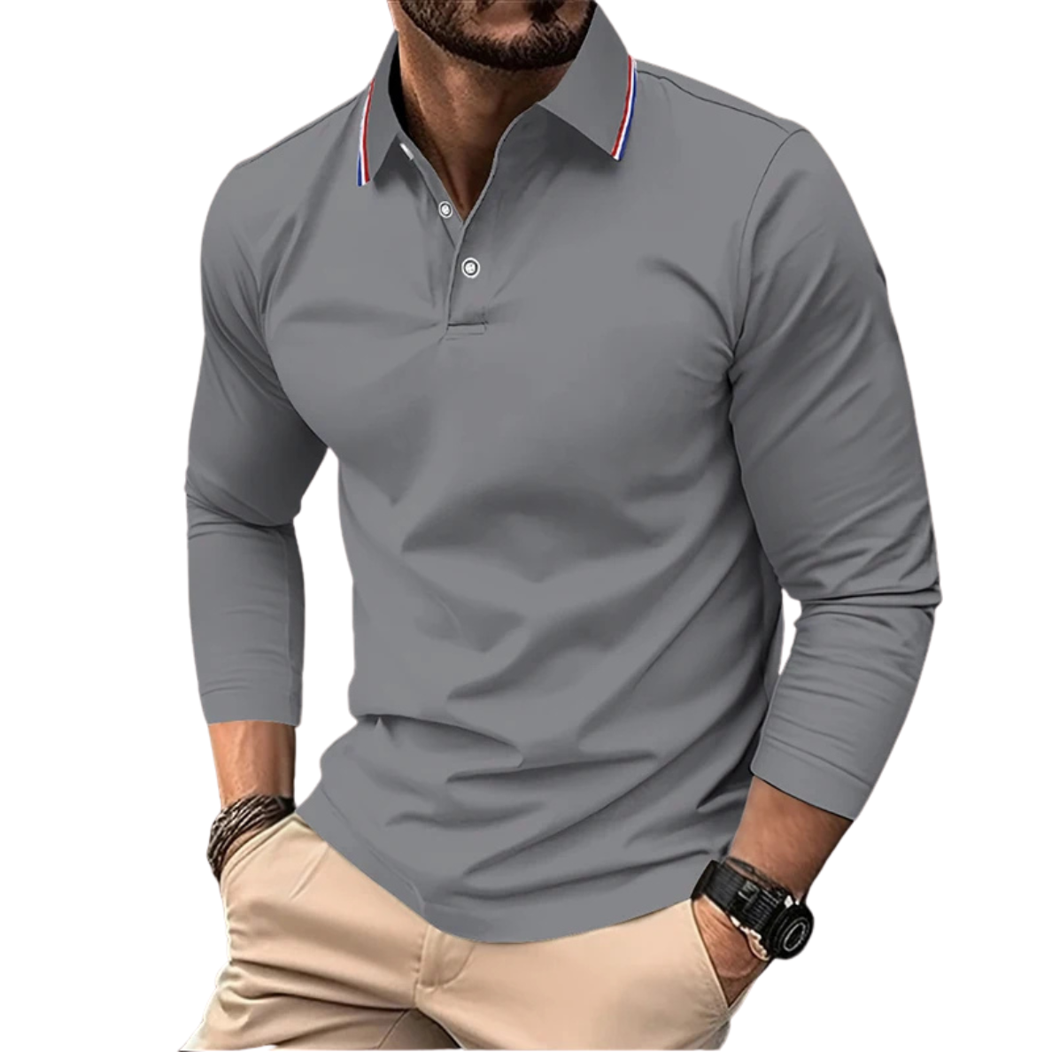 PREMIUM CASUAL POLO MET CONTRASTERENDE Kraag