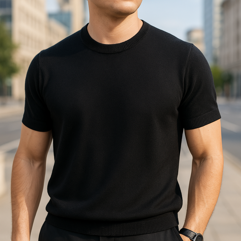 Elegant Heren T-shirt met Moderne Pasvorm