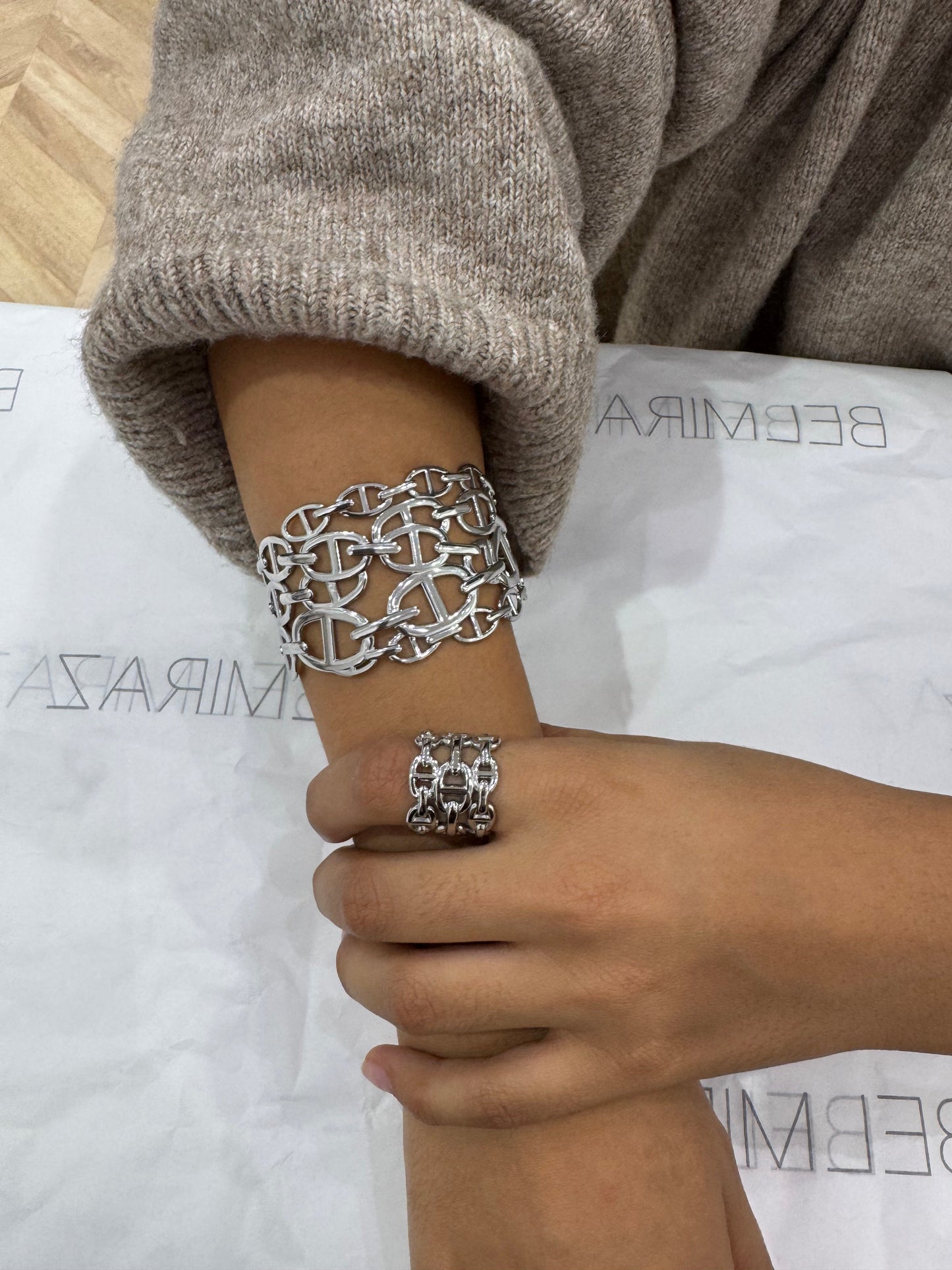 Zilverkleurige Statement Ring