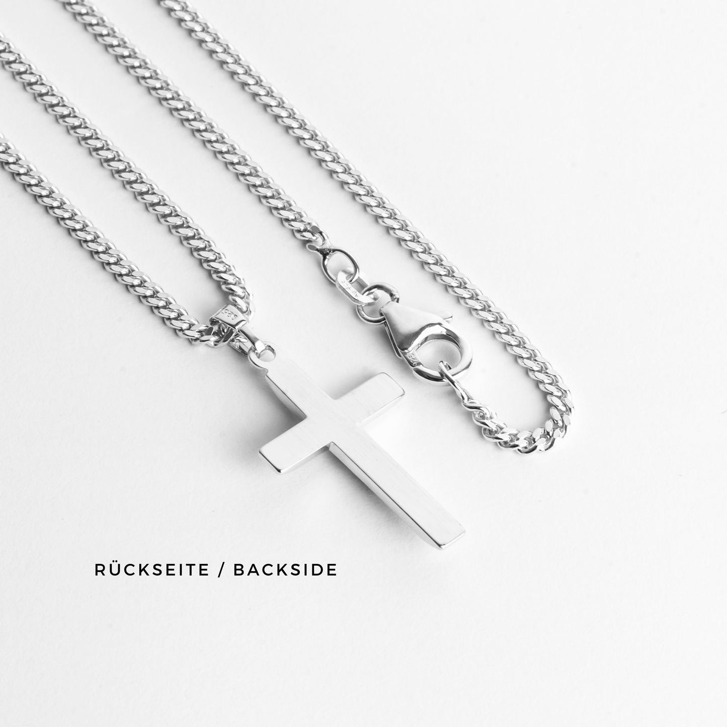 CROSS BODY KETTING 925 ZILVER GERHODINEERD