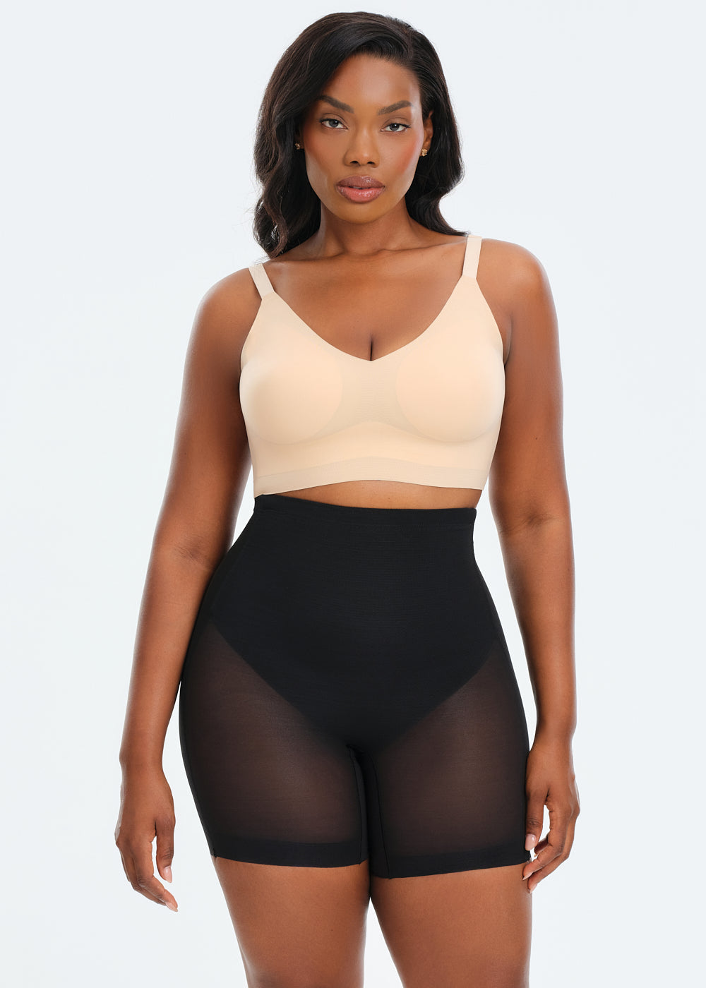 PowerMesh Low Back Mid-Waist Shorts