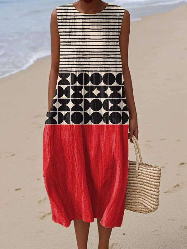 Valencia | Moderne Colorblock Midi Jurk