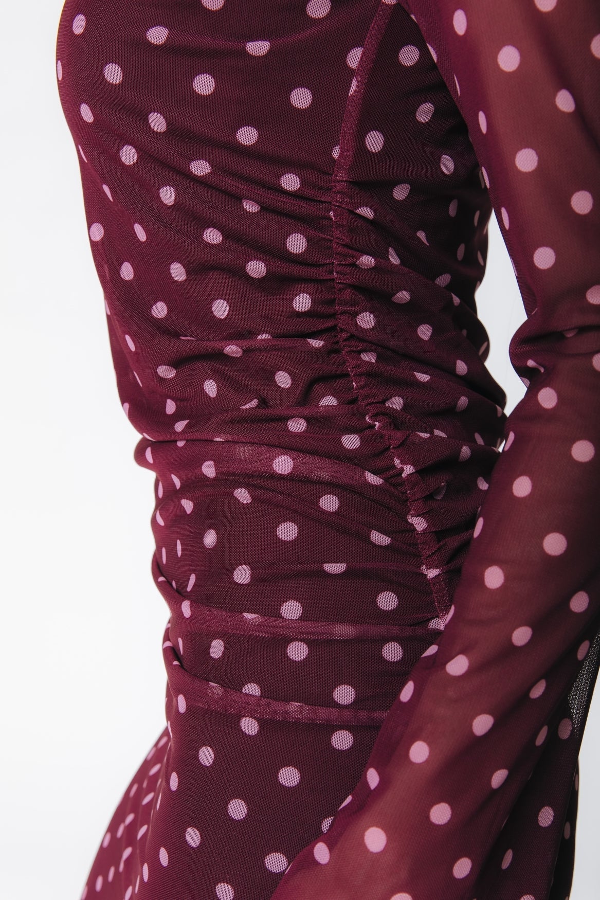 Maude Dots Mesh Dress | Red