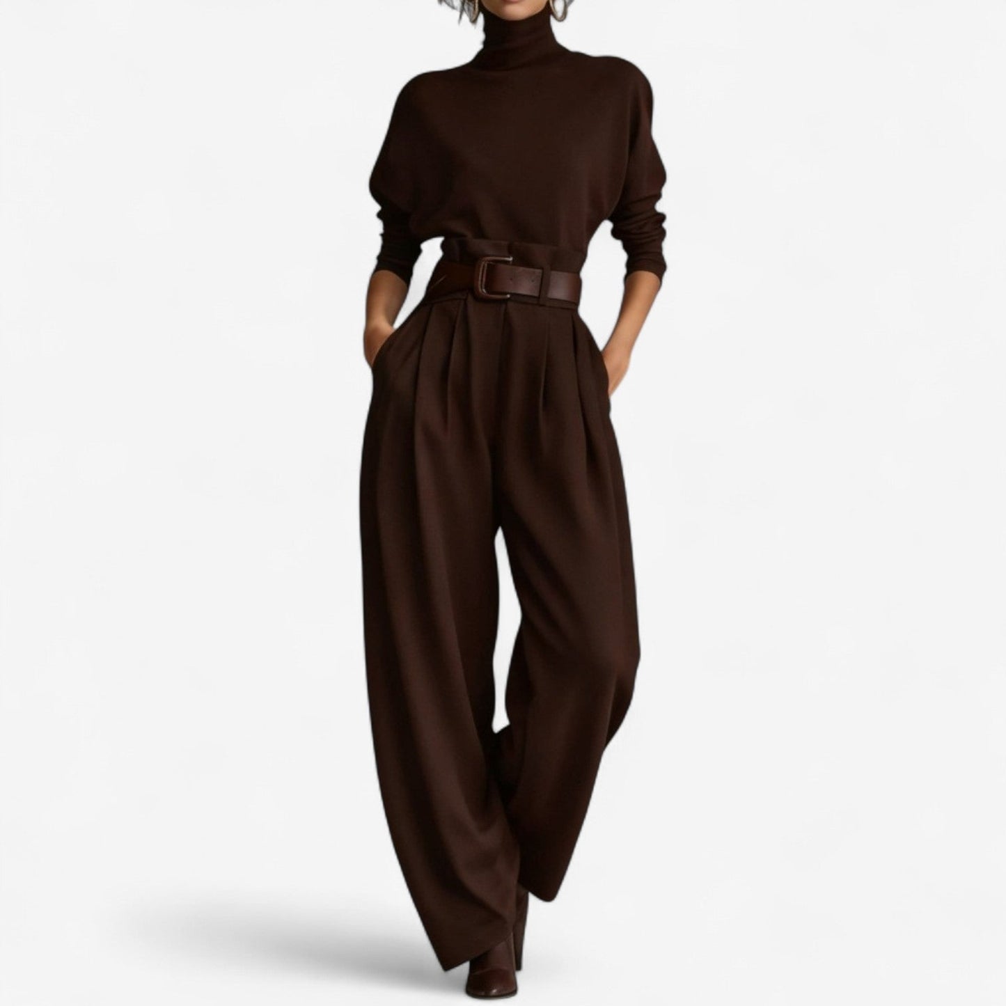 NOOR™ | Verfijnde Jumpsuit met Hoge Hals en Elegante Flow voor Elke Gelegenheid