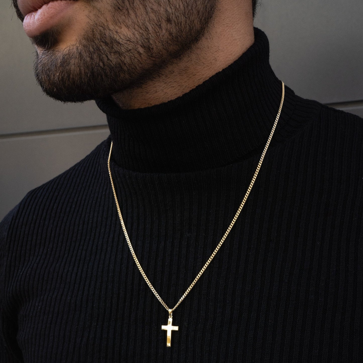 KRUIS KETTING 925 ZILVER 18 KARAAT VERGULD