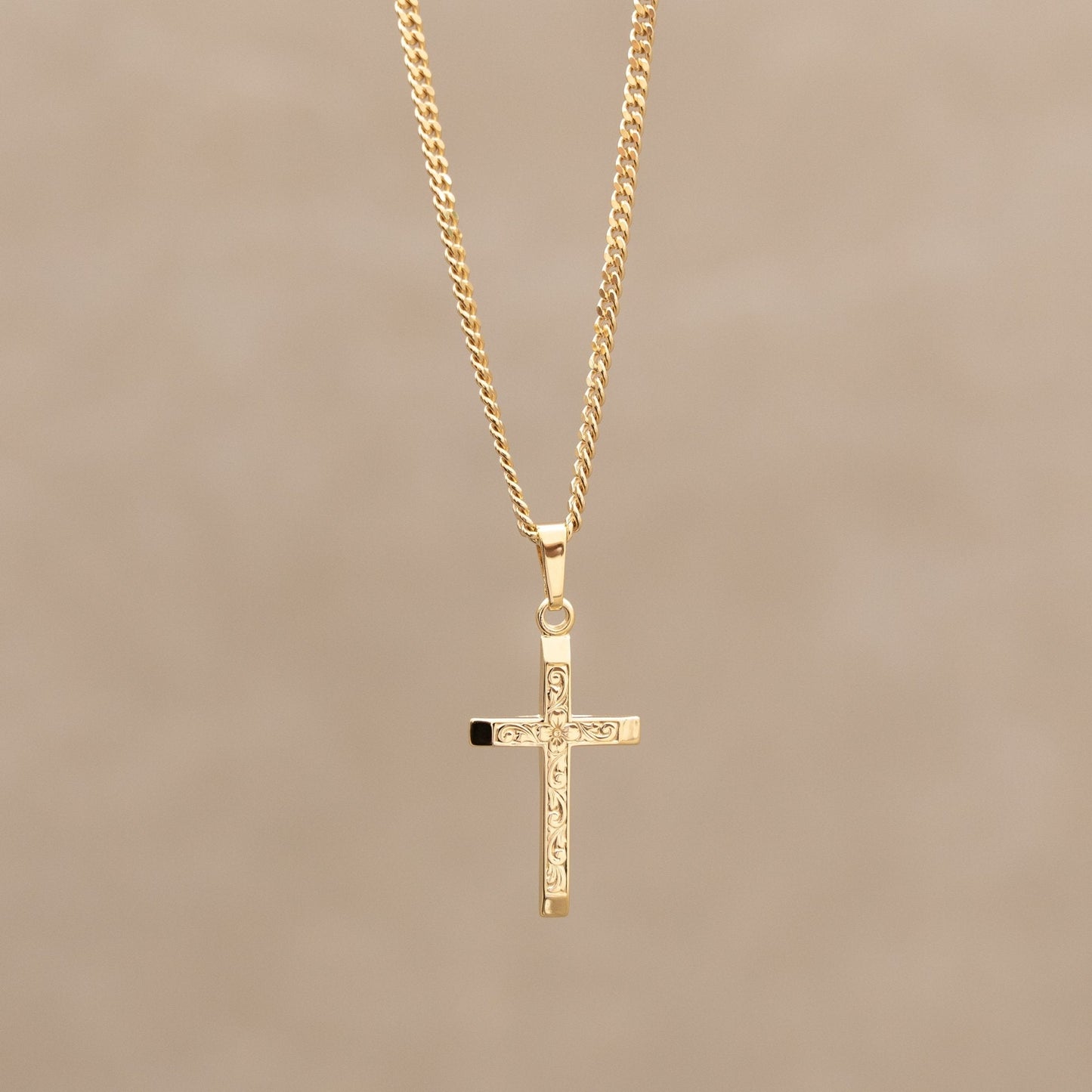 KRUIS KETTING 925 ZILVER 18 KARAAT VERGULD