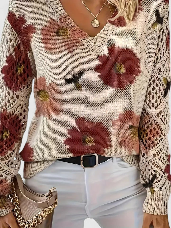 Elegante Bloemenprint Trui