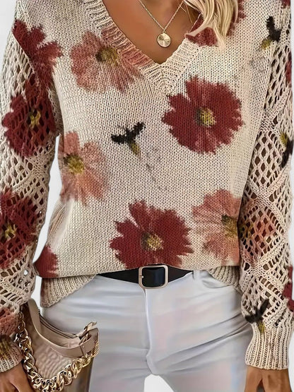 Elegante Bloemenprint Trui
