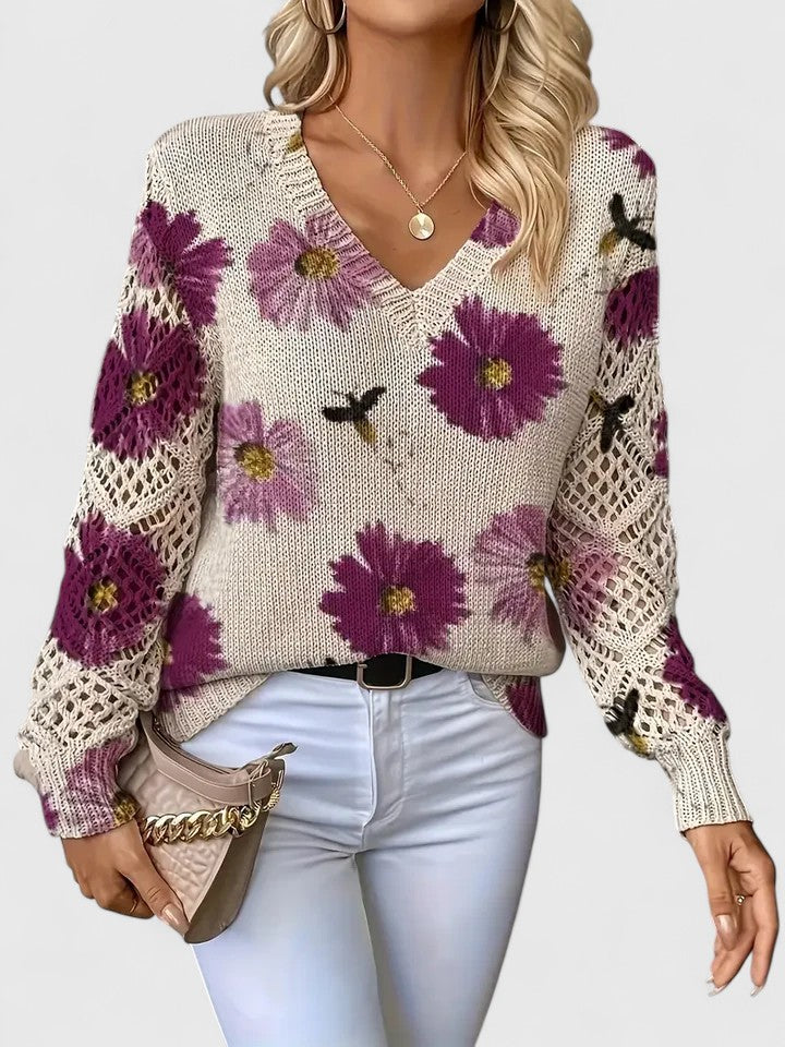 Elegante Bloemenprint Trui