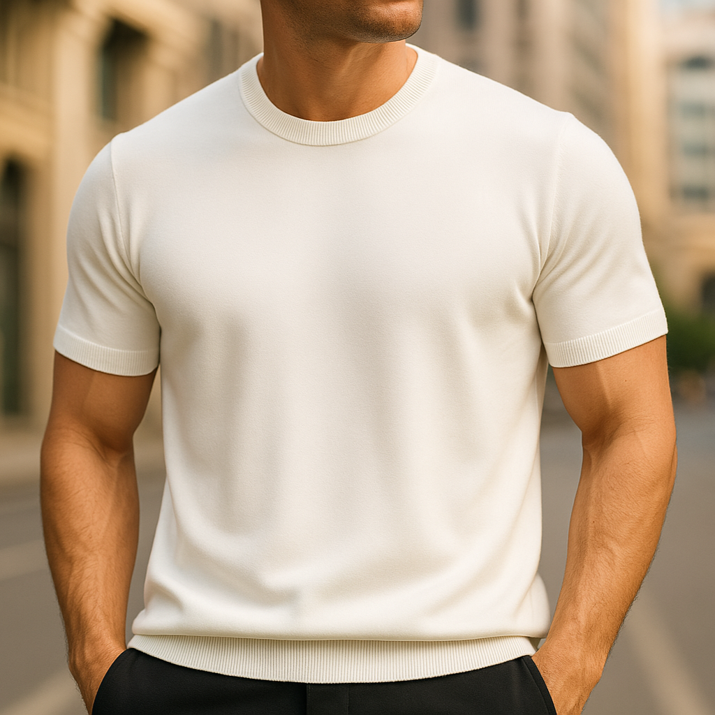 Elegant Heren T-shirt met Moderne Pasvorm