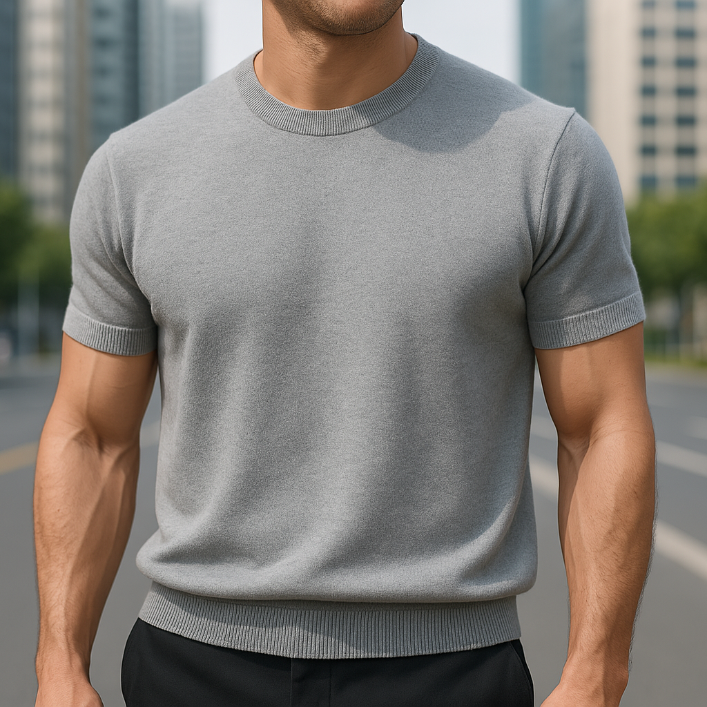 Elegant Heren T-shirt met Moderne Pasvorm
