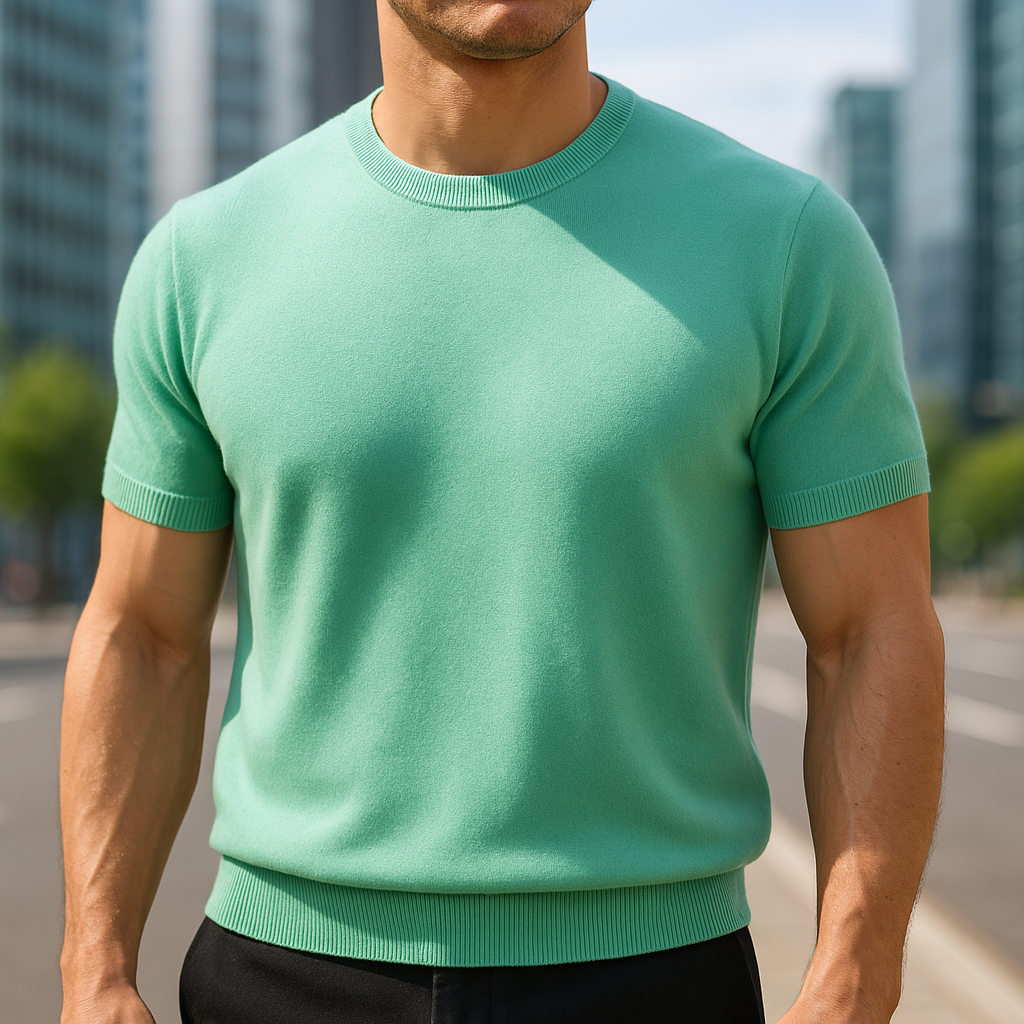 Elegant Heren T-shirt met Moderne Pasvorm