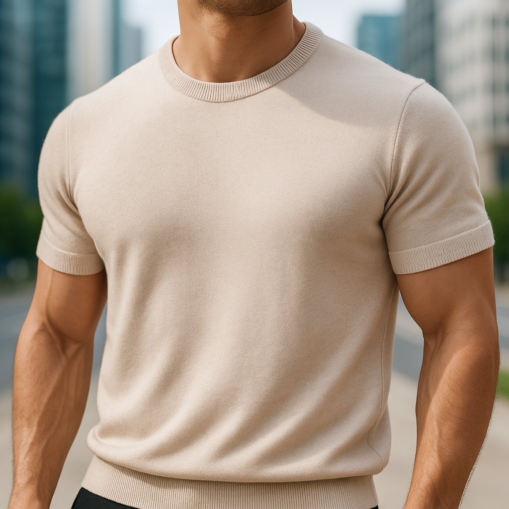 Elegant Heren T-shirt met Moderne Pasvorm