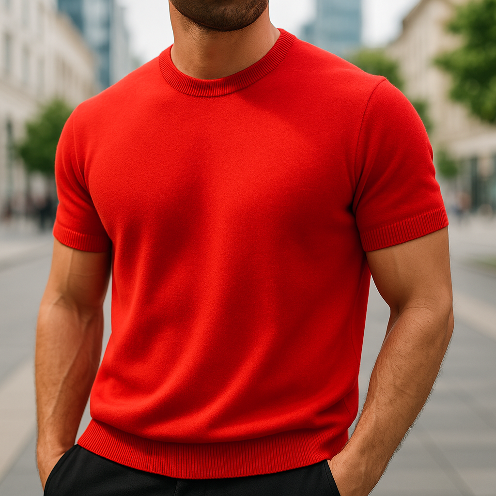 Elegant Heren T-shirt met Moderne Pasvorm