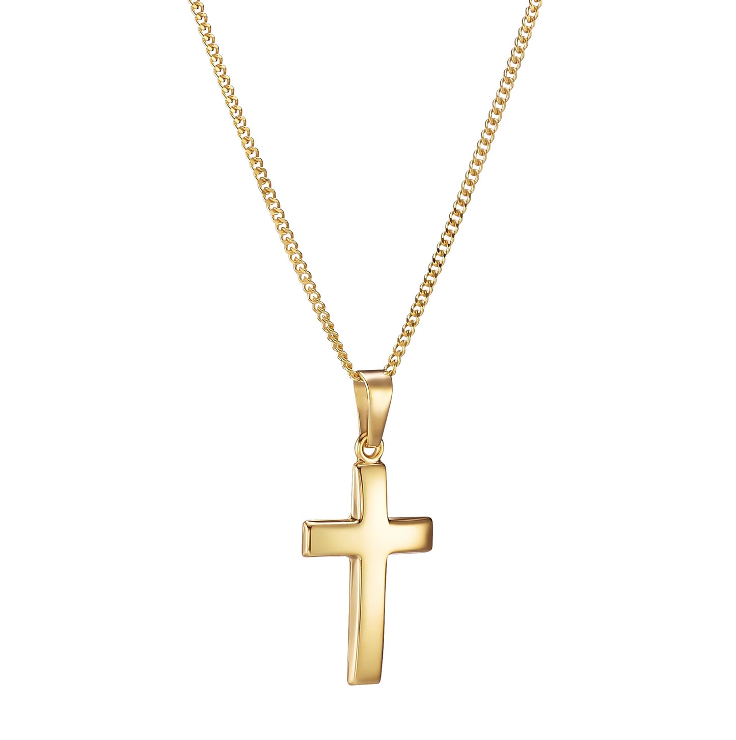KRUIS GEPOLIJST COLLIER 333 GOUD