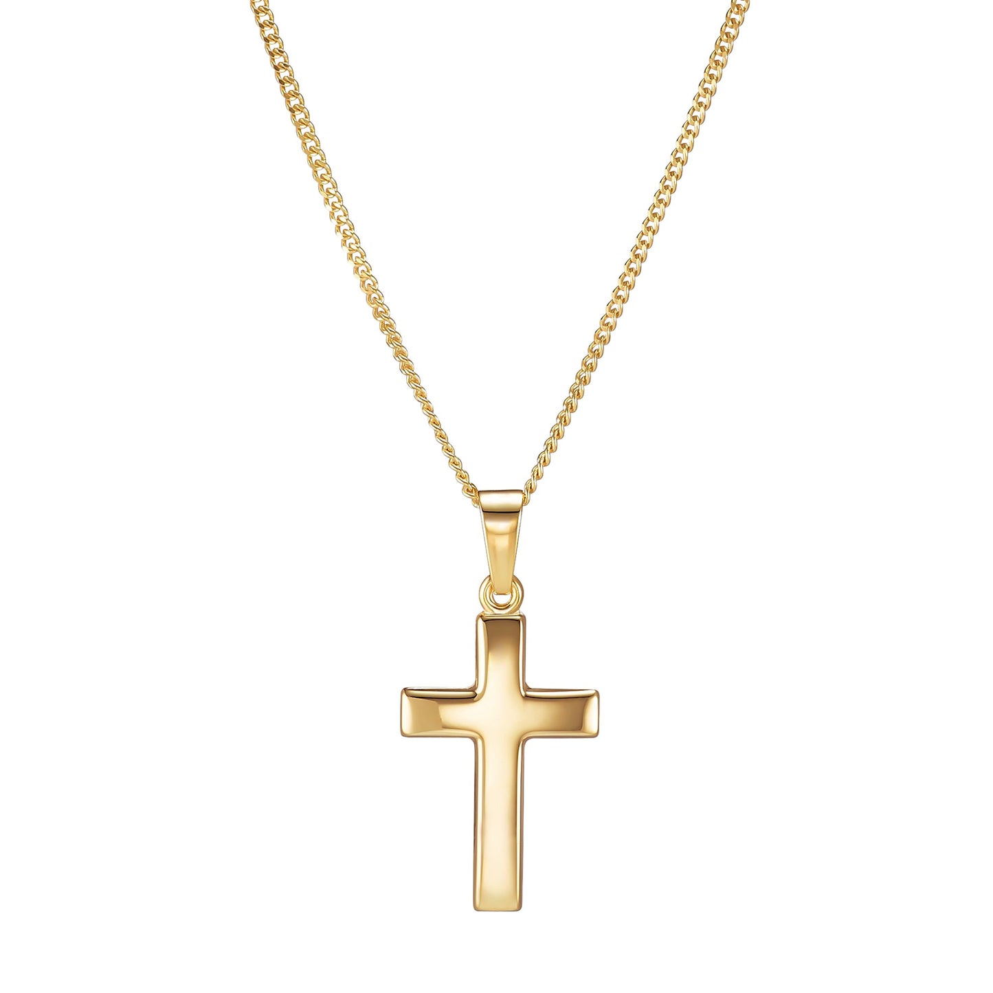 KRUIS GEPOLIJST COLLIER 333 GOUD