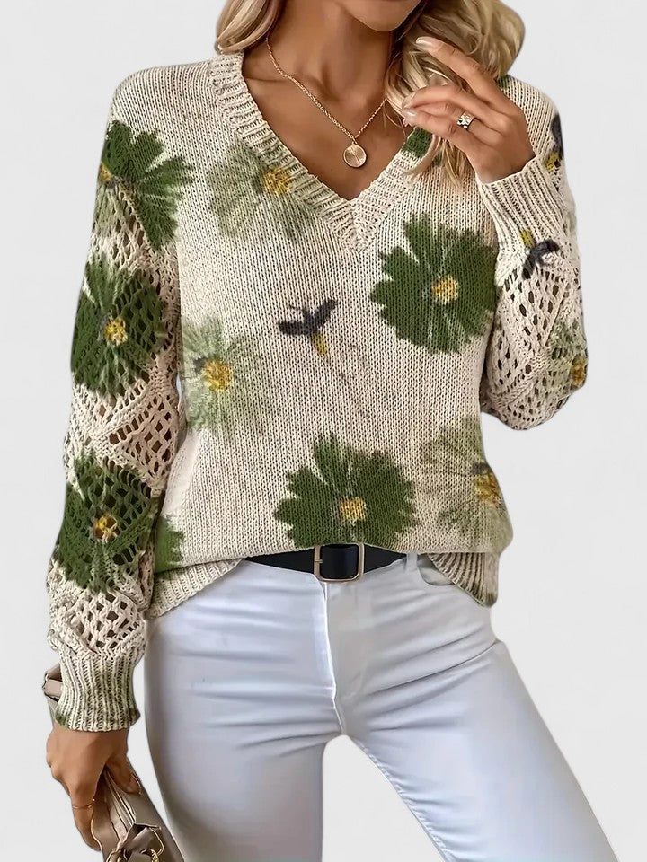 Elegante Bloemenprint Trui