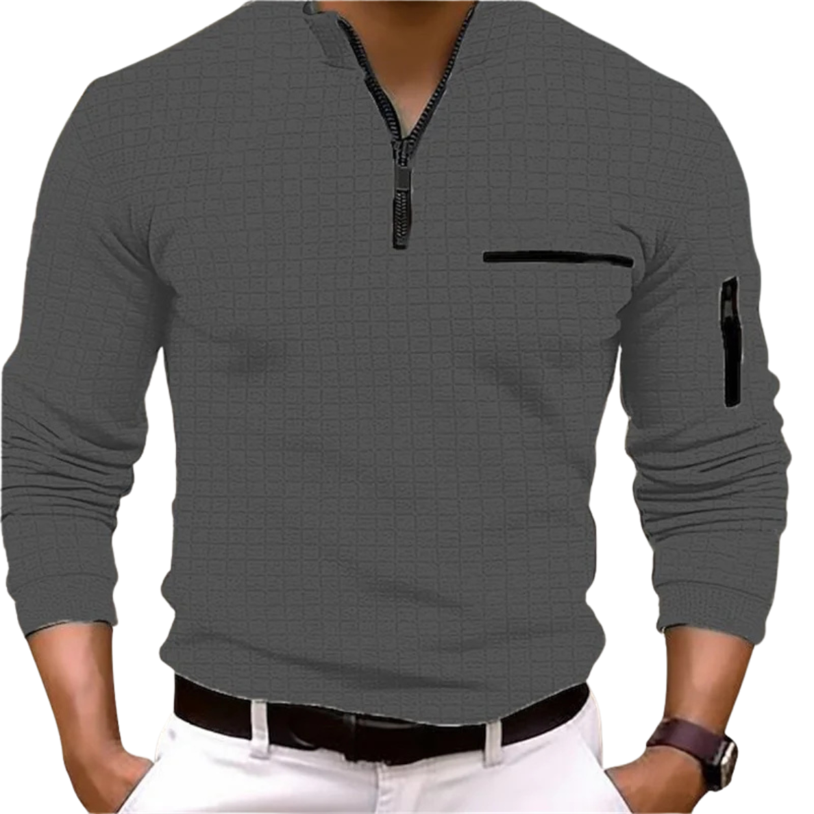 LUXE GEBREIDE POLO MET RITS