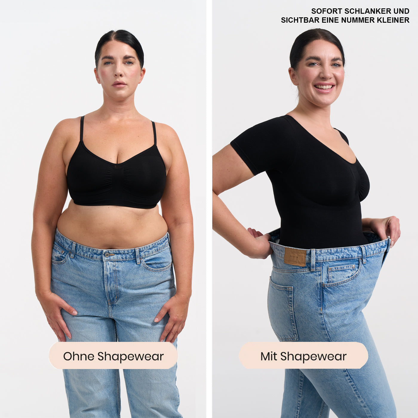 Bodysuit sculpterend Shapewear T-shirt met koord