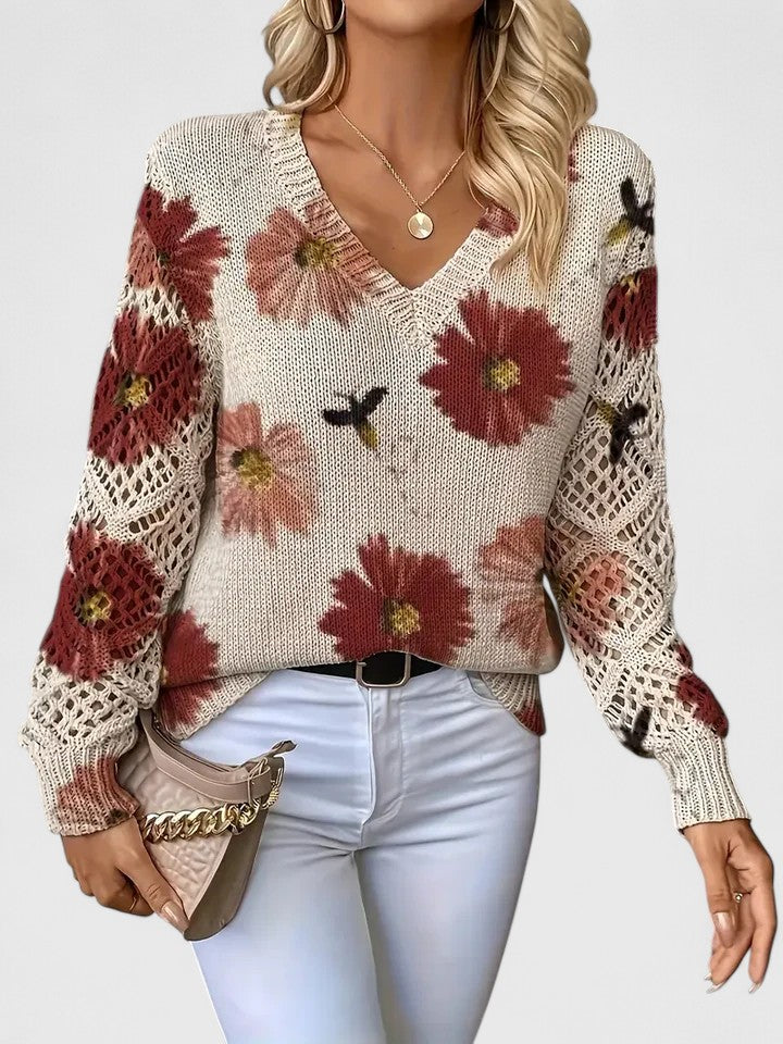 Elegante Bloemenprint Trui