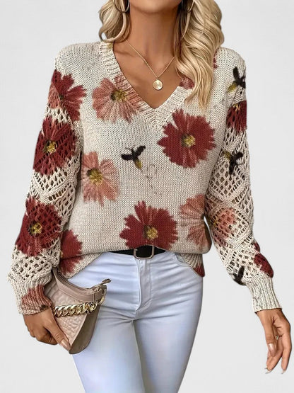 Elegante Bloemenprint Trui