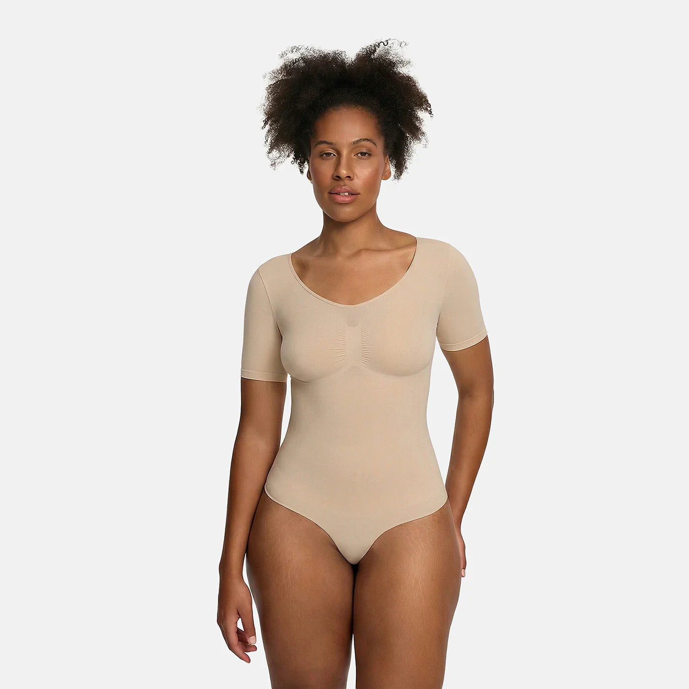 T-shirt bodysuit sculptende shapewear met string