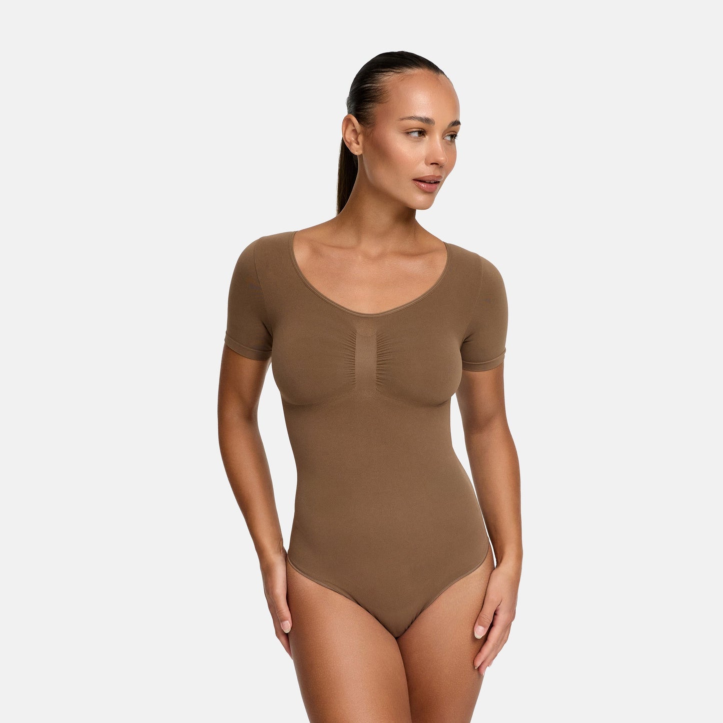 T-shirt bodysuit sculptende shapewear met string