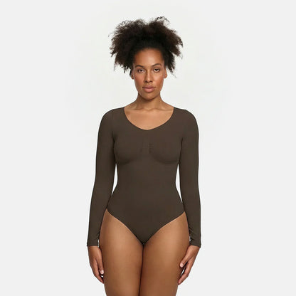 Bodysuit Sculpting Shapewear met lange mouwen (string)