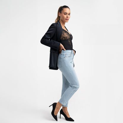 Sculpting kanten shapewear bodysuit met slip