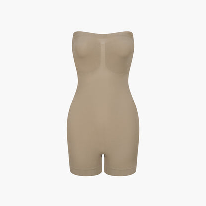 Strapless bodysuit sculptende shapewear met korte broek