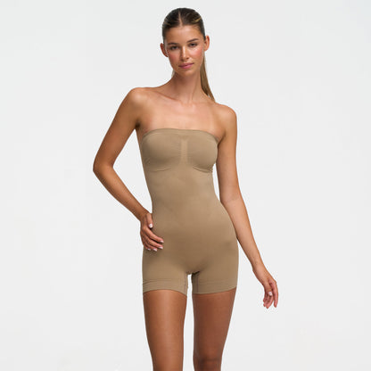 Strapless bodysuit sculptende shapewear met korte broek