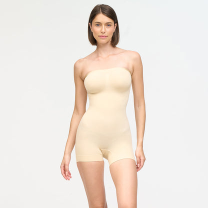 Strapless bodysuit sculptende shapewear met korte broek
