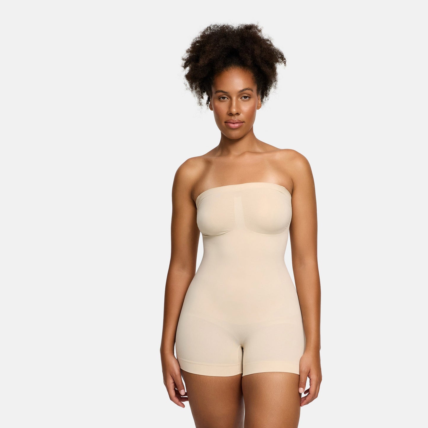 Strapless bodysuit sculptende shapewear met korte broek