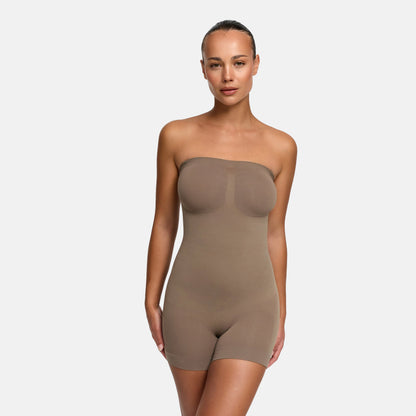 Strapless bodysuit sculptende shapewear met korte broek