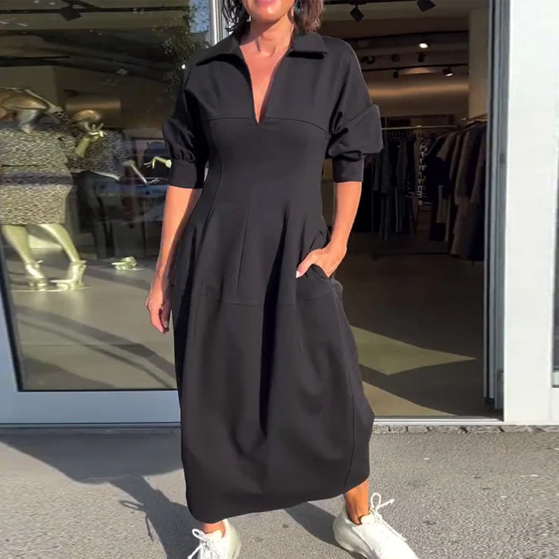 CATERINA | Midi Jurk met Elegante Lijn en Maximale Comfort van Ochtend tot Avond