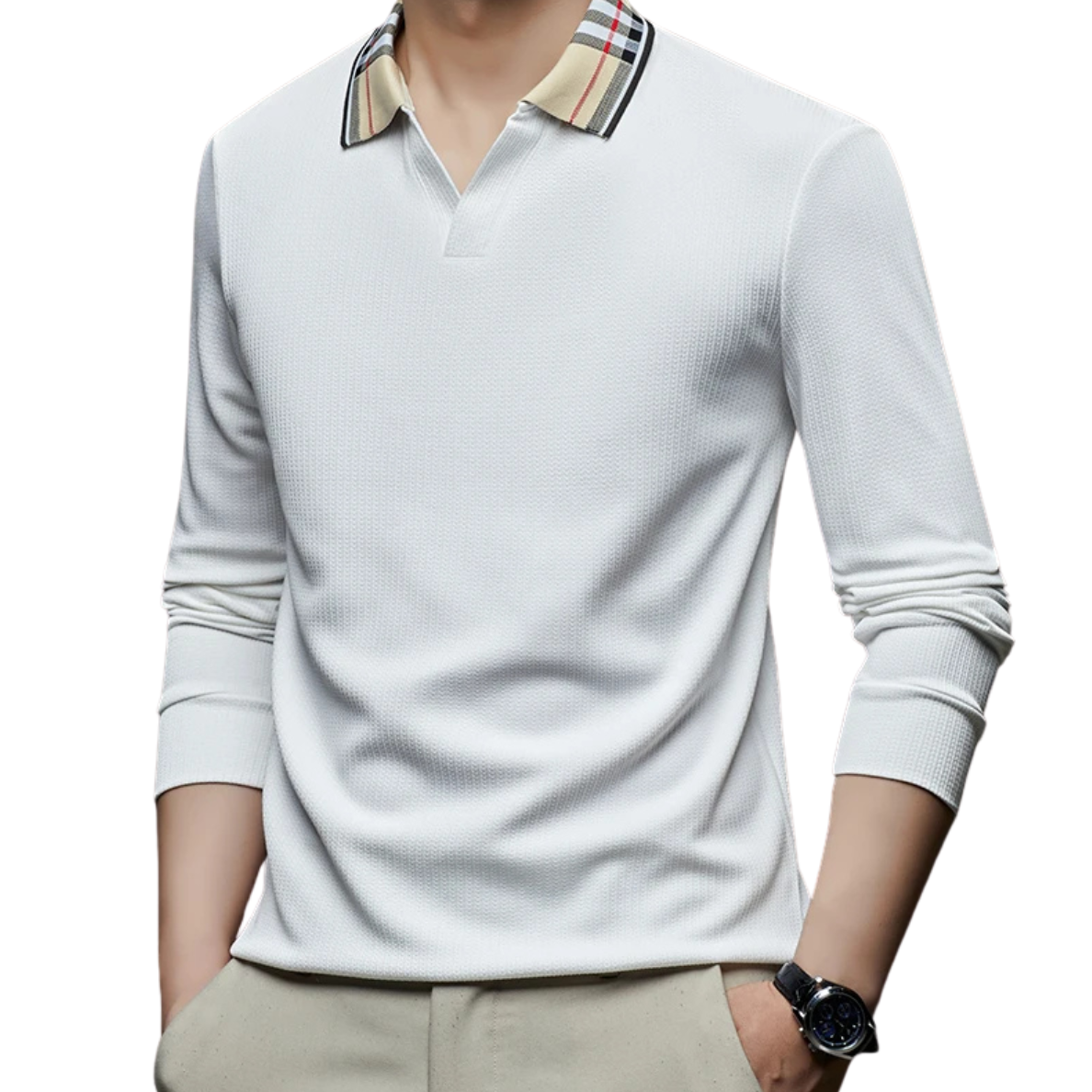 ELEGANTE POLO MET RUITKRAAG VOOR HEREN