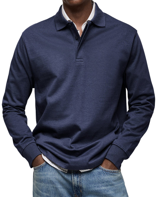 Lange Mouw Polo met Verfijnde Uitstraling