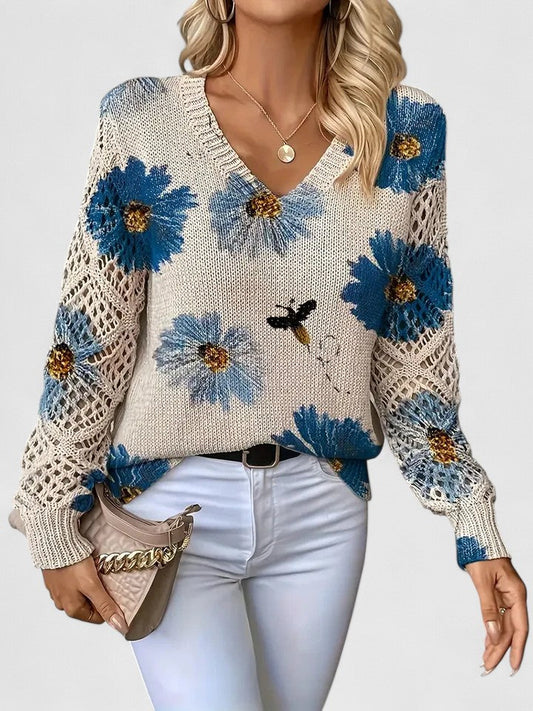 Elegante Bloemenprint Trui