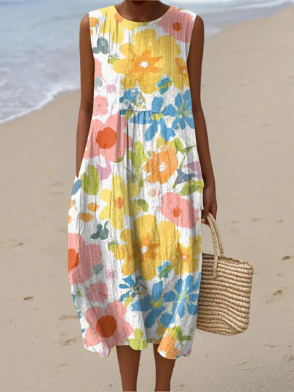 Liora | Elegante Bloemen Midi Jurk