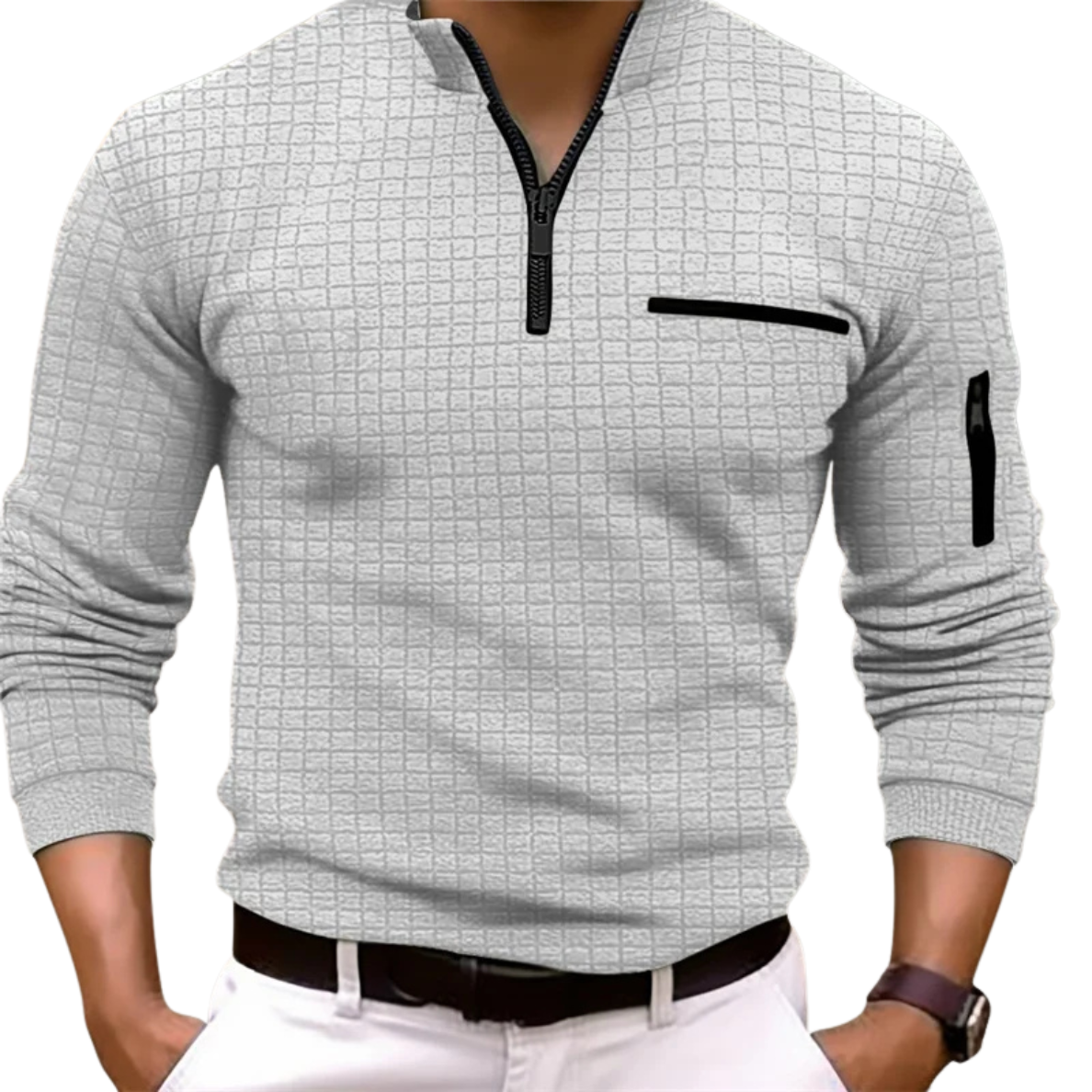 LUXE GEBREIDE POLO MET RITS