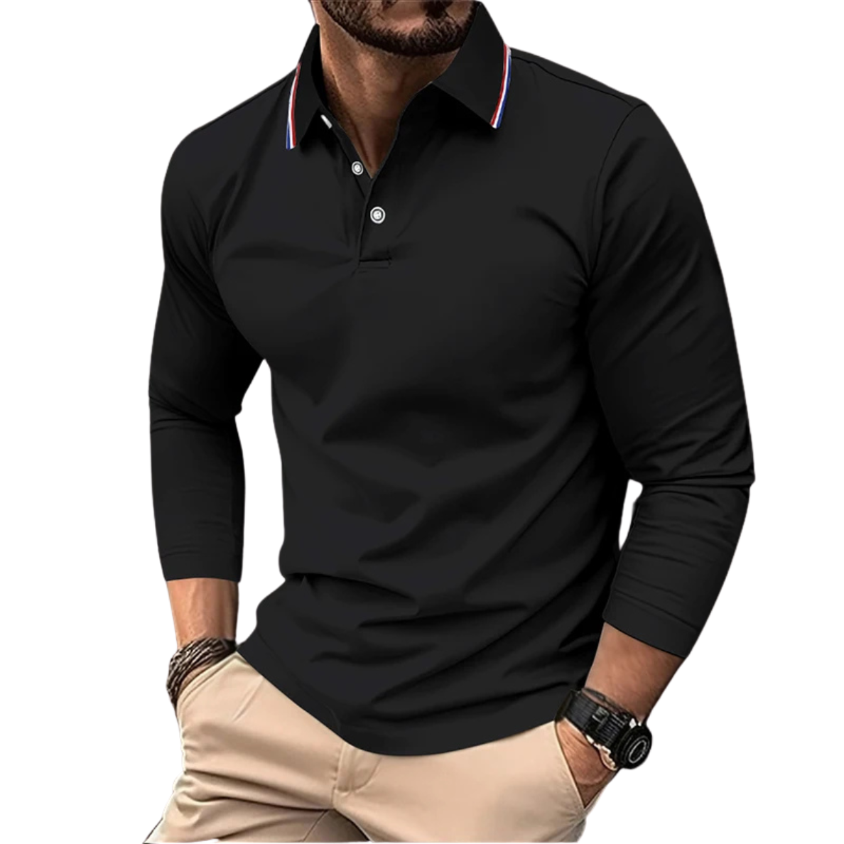 PREMIUM CASUAL POLO MET CONTRASTERENDE Kraag
