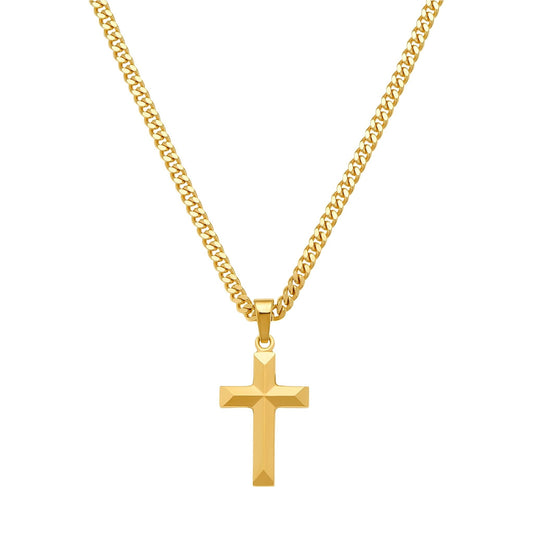 KRUIS COLLIER DIAMANT 925 ZILVER 18 KARAAT VERGULD