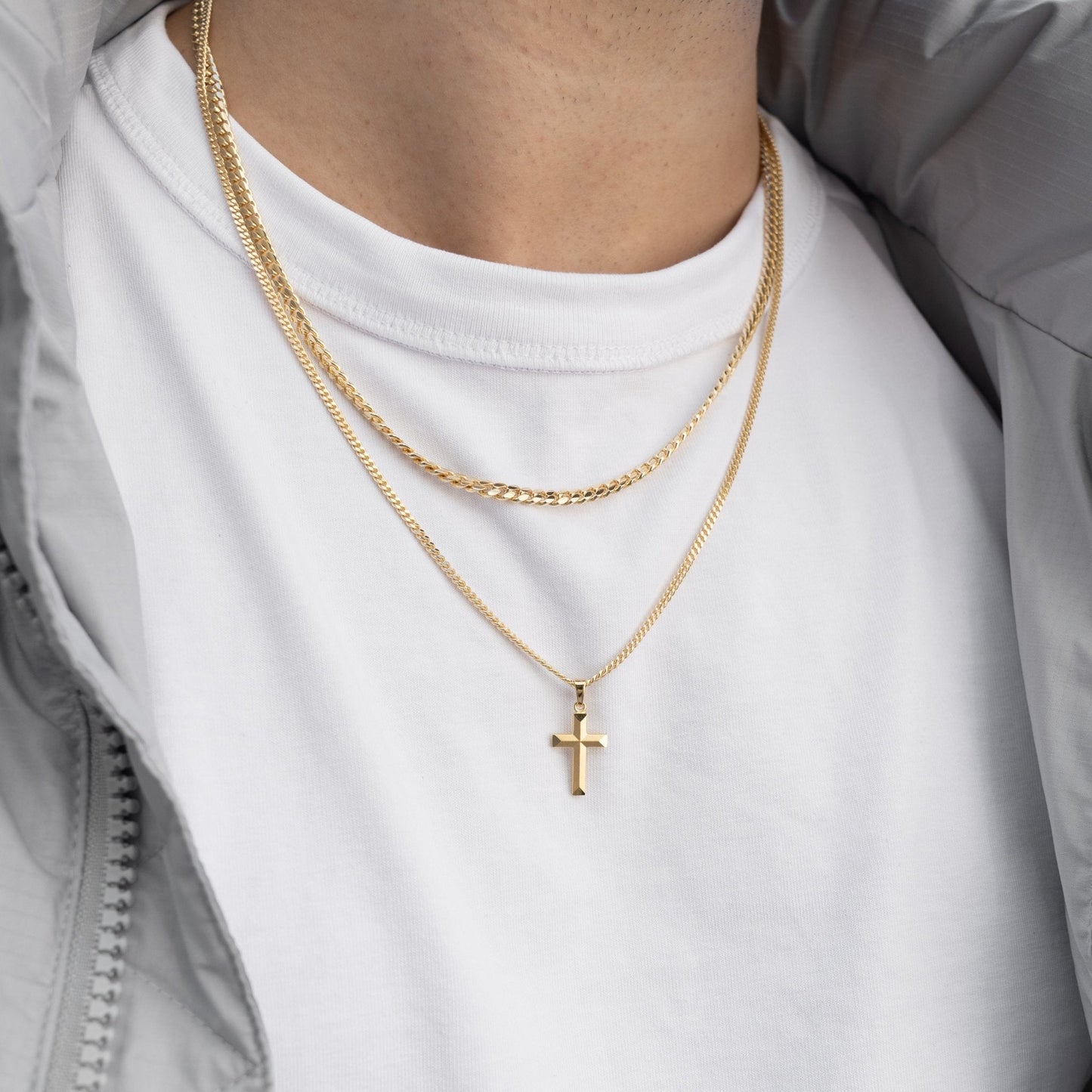KRUIS COLLIER DIAMANT 925 ZILVER 18 KARAAT VERGULD
