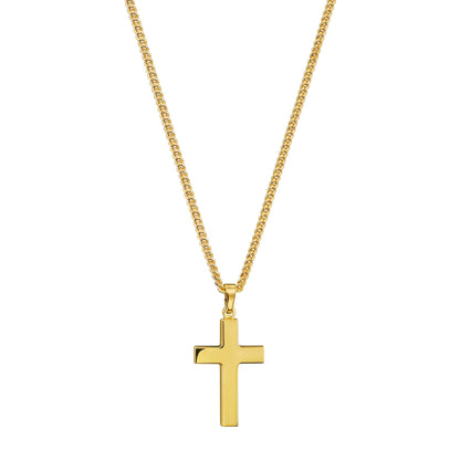 KRUIS KETTING 925 ZILVER 18 KARAAT VERGULD
