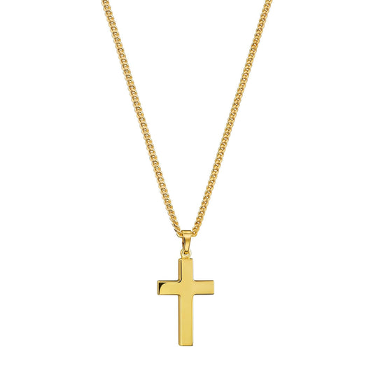 KRUIS KETTING 925 ZILVER 18 KARAAT VERGULD