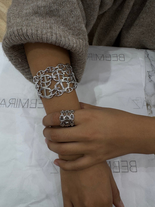 Zilverkleurige Statement Ring