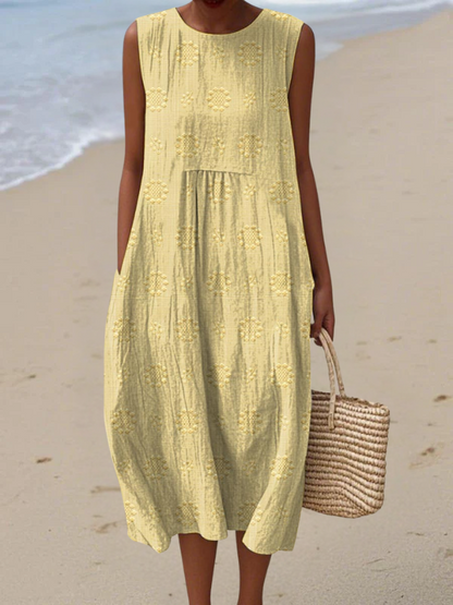Sienna | Elegante Geborduurde Midi Jurk