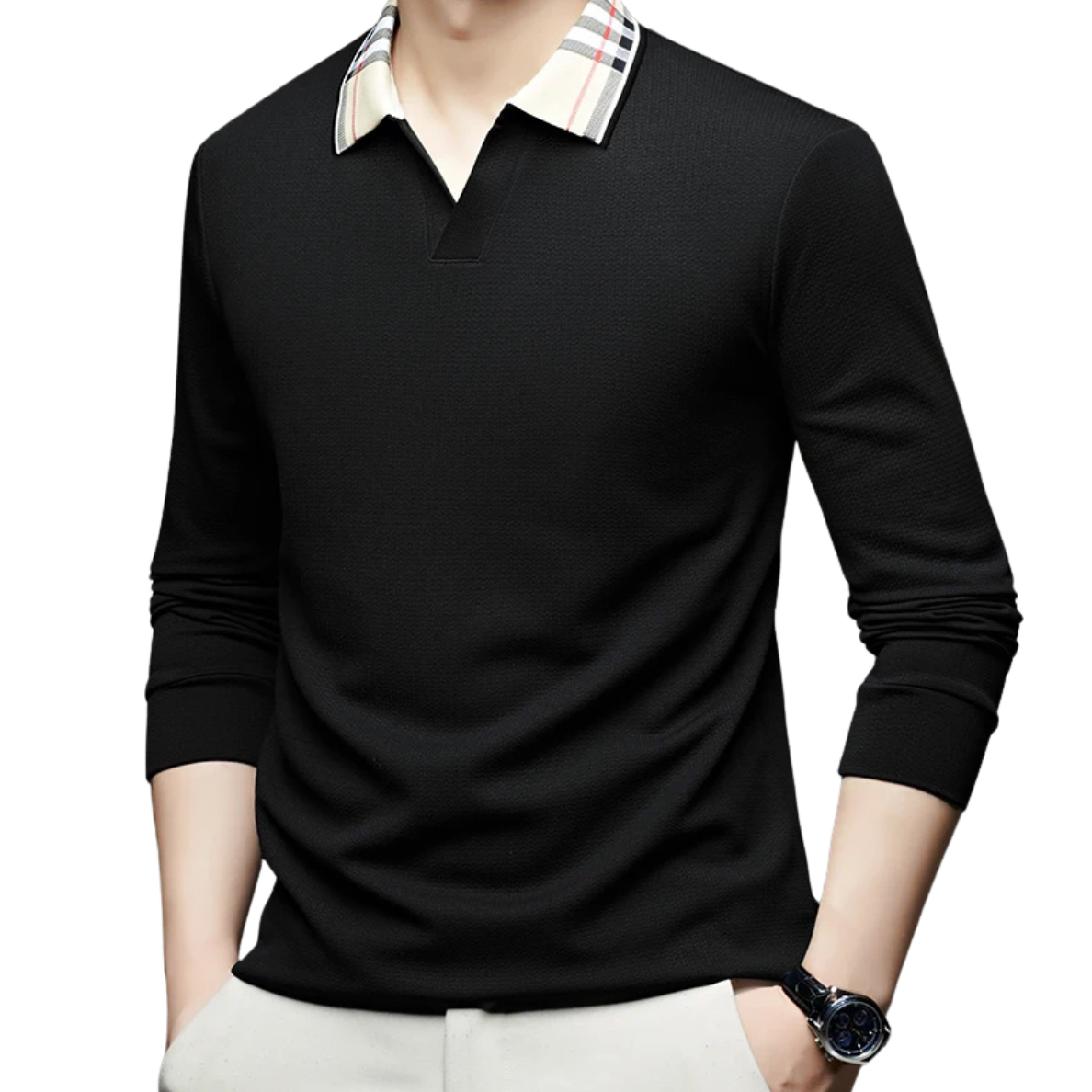 ELEGANTE POLO MET RUITKRAAG VOOR HEREN