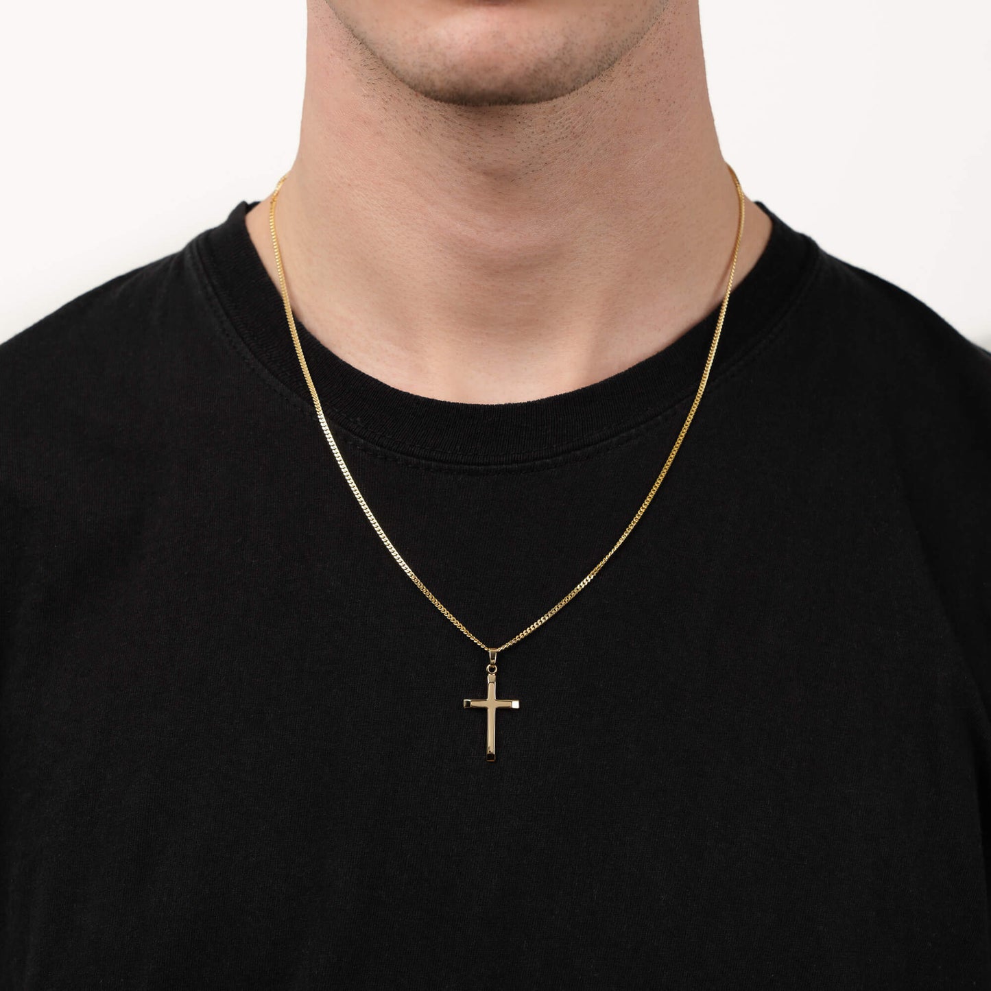 KRUIS FACETGESLEPEN COLLIER 333 GOUD